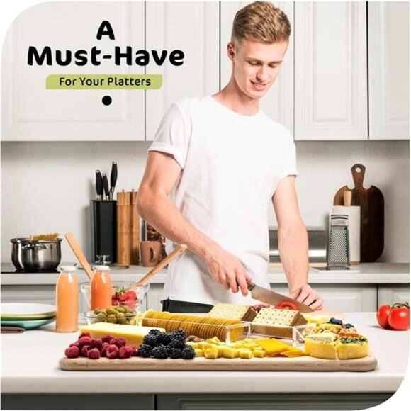 Clear cracker tray set 2 rectangular serving tray acrylic food display platter - Picture 2 of 7